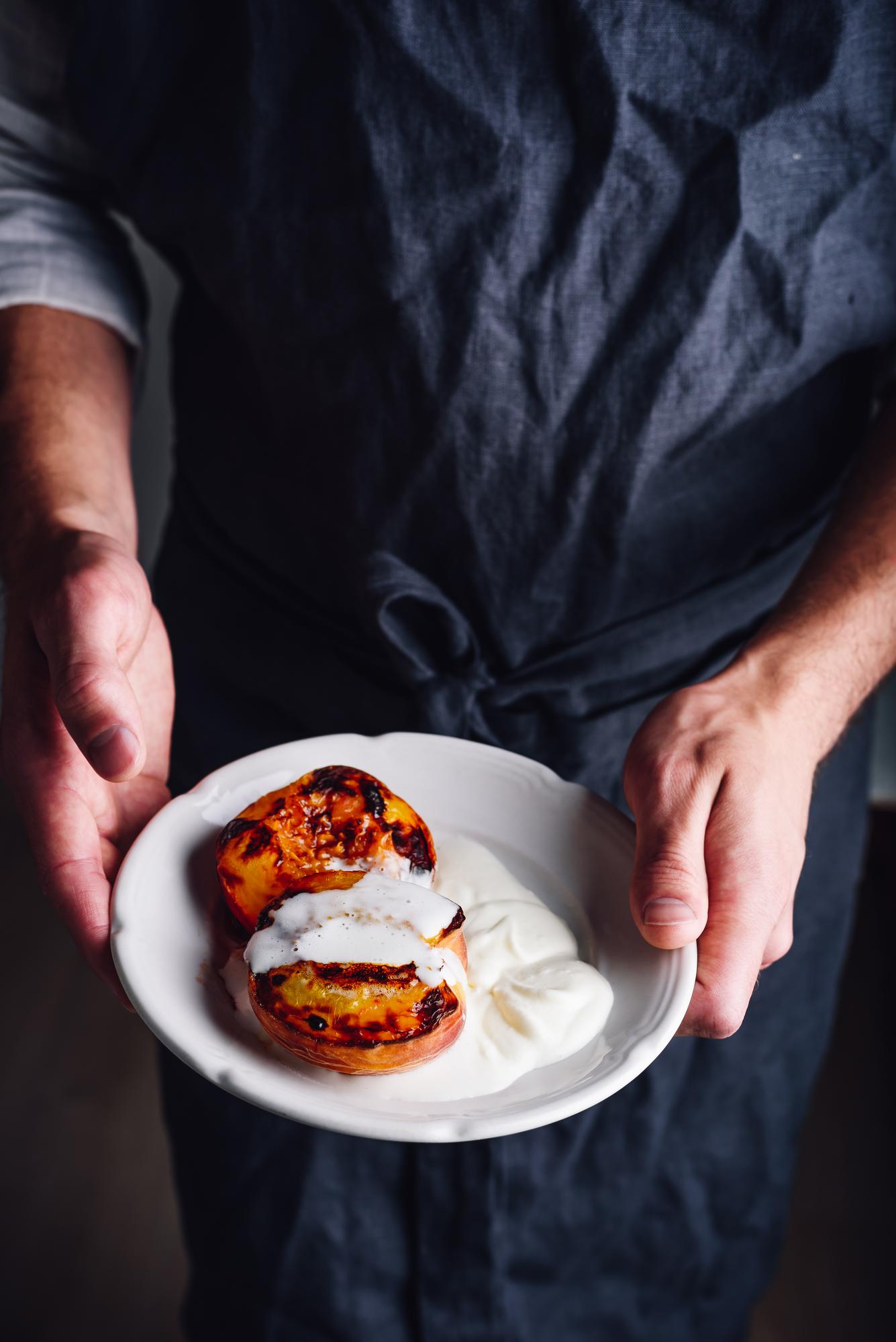 Chef demonstrating a plated dish